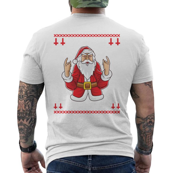 Heavy Metal Christmas Sleigher Hail Santa Claus Rock Music T-Shirt mit Rückendruck