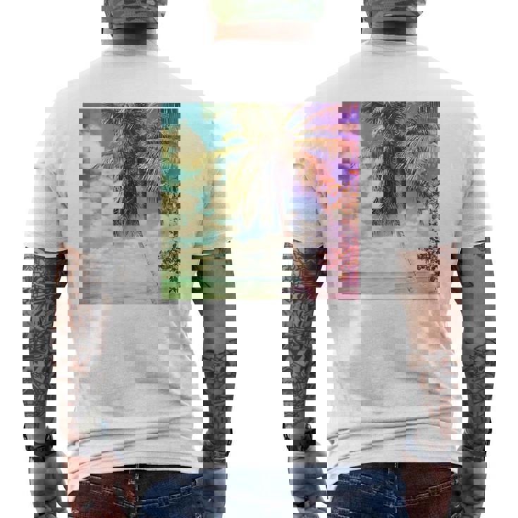 Isla Saona Palmier Prismatique Des Caraïbes T-shirt imprimé au dos