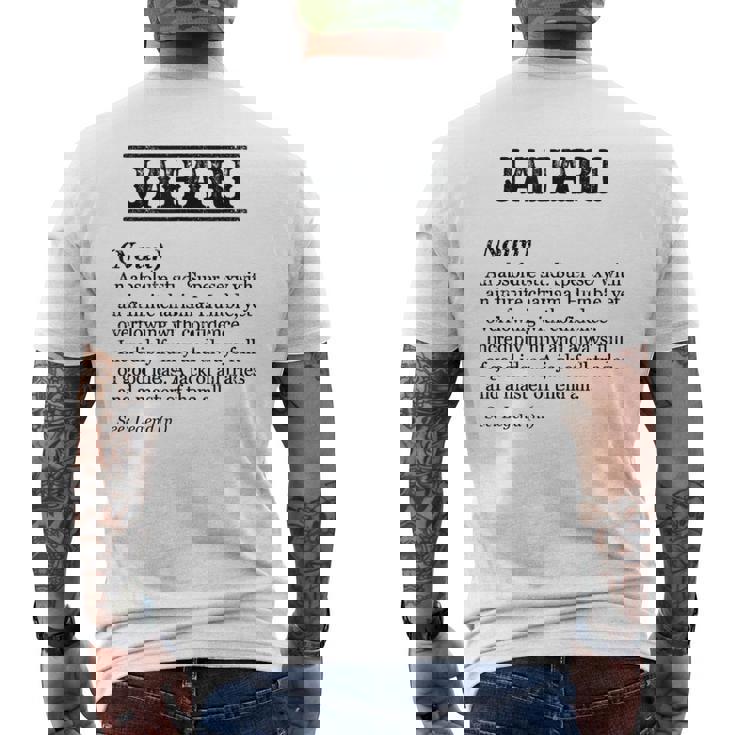 JAHARI Name Definition Phrase Customized Men's Back Print T-Shirt