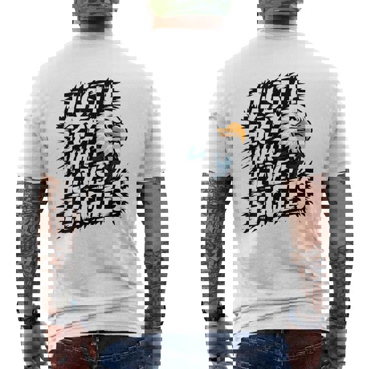 Just A Boy Who Loves Eagles Lover Boys Eagle Men's T-shirt Back Print