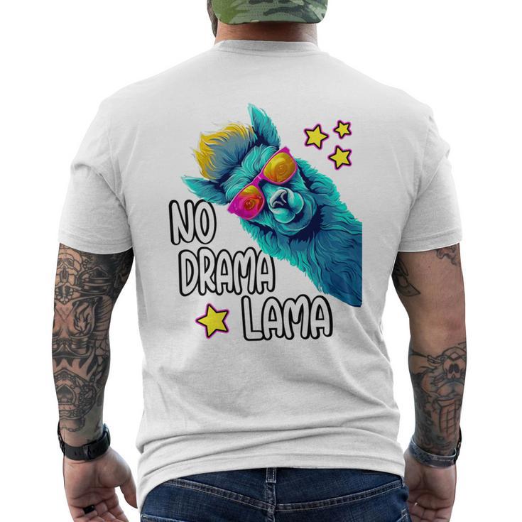 Lama No Drama With Sunglasses Cool Saying Alpaca T-Shirt mit Rückendruck