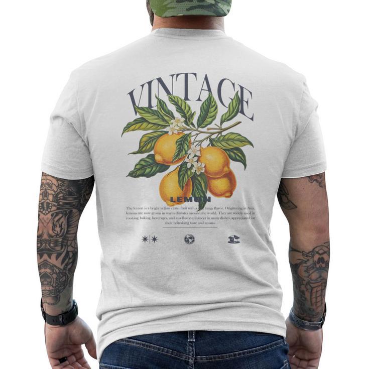 Lemon Fruit Vintage Men's T-shirt Back Print - Seseable