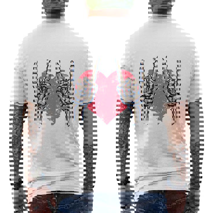 Let's Rock And Roll Musicintage Corazón Concierto Rock Manga Larga Camiseta Hombre Estampado Espalda