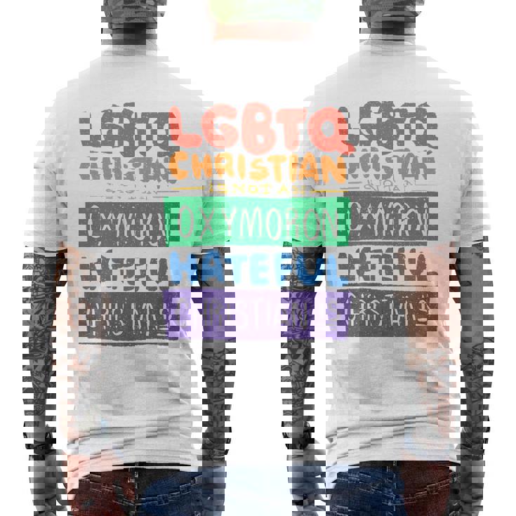 LGBTQ Christian Is Not An Oxymoron LGBT Pride Premium Men's Back Print T-Shirt