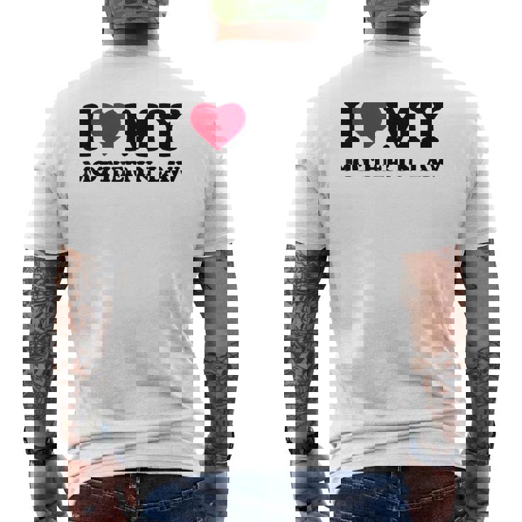 I Love Heart My Mother-In-Law Men's T-shirt Back Print