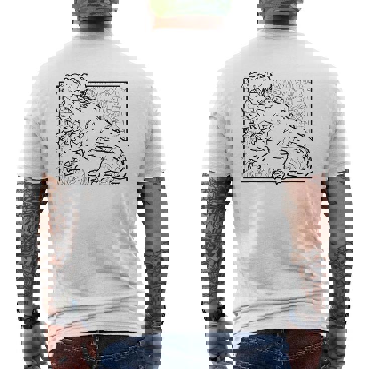 Motivo De Dinosaurio Para Colorear Y Pintar Para Niños Camiseta Hombre Estampado Espalda