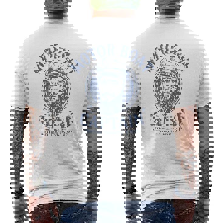 Motor Boat Captain Pontoon Boating Motor Boatin Lake Men's T-shirt Back Print