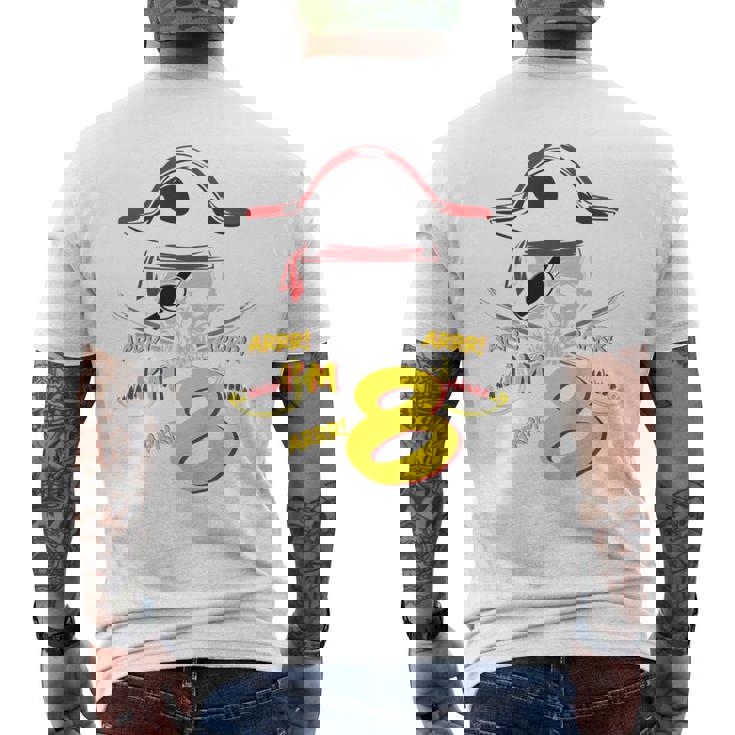 Niños Tengo 8 Cumpleaños Chicos Piratas 8º Cumpleaños Pirata Camiseta Hombre Estampado Espalda