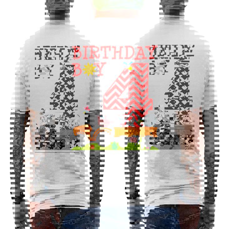 Niños Tractor Farming 4Th Birthday Boy's Camiseta Hombre Estampado Espalda