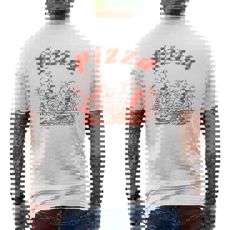 Pizza Box Cardboard Italian Retro Logo T-Shirt mit Rückendruck