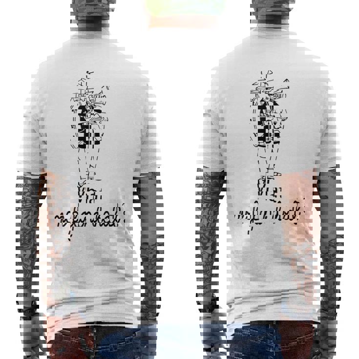 What Me Plan Ahead One Man Band Sketch Men's Back Print T-Shirt
