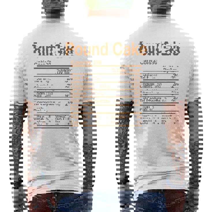 Pound Cake Nutrition Facts Thanksgiving Christmas Men's Back Print T-Shirt