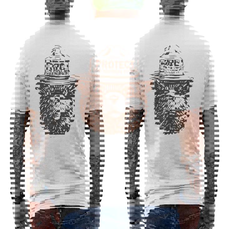 Protect Our Parks Bear Graphic National Park Men's T-shirt Back Print