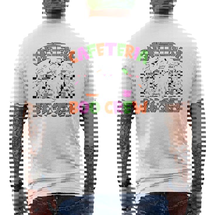Retro Cafeteria Boo Crew Cafeteria Worker Ghost Halloween Men's Back Print T-Shirt