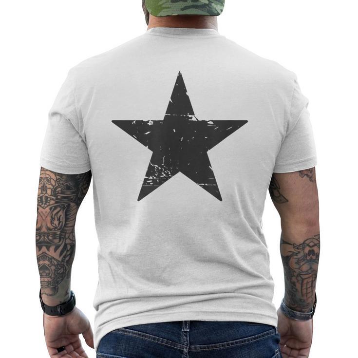 Retro Dark Grey Star Distressed Vintage Minimalist Hipster Men's T-shirt Back Print