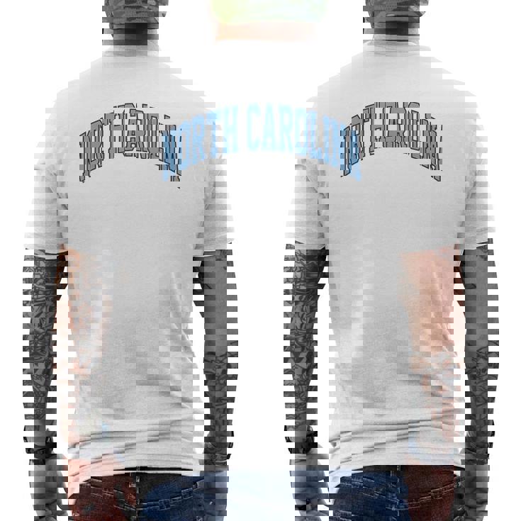 Retro North Carolina Souvenir Simple North Carolina Blue Men's T-shirt Back Print