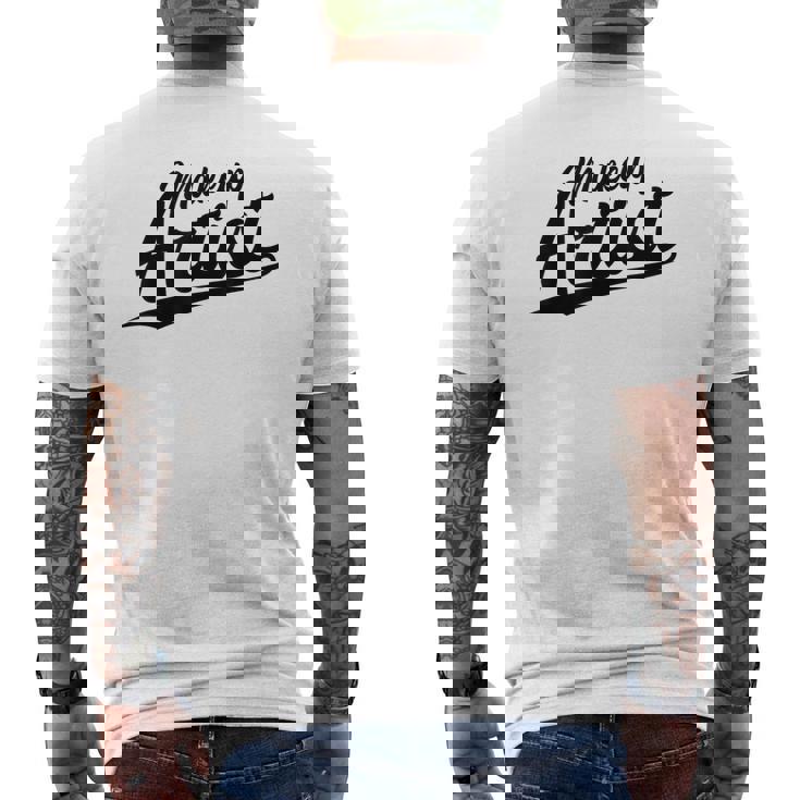 Retro Swoosh Job Title Makeup Artist Camiseta Hombre Estampado Espalda