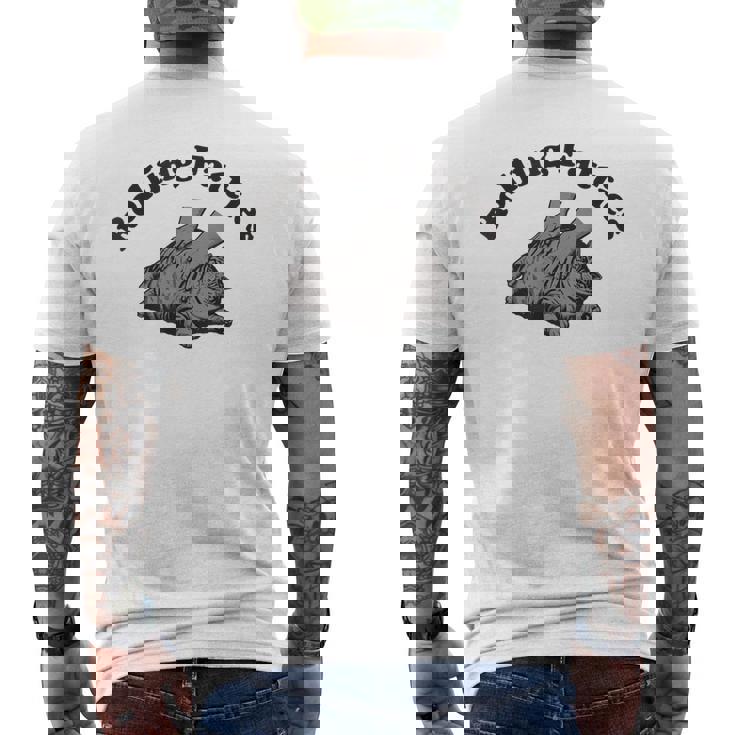 Rolling Fatties Cat Kitten Owner Fat Cat Men's T-shirt Back Print