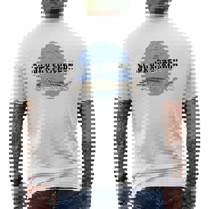 Save The Sturgeon Endangered Species Tee T-Shirt Men's Back Print T-Shirt