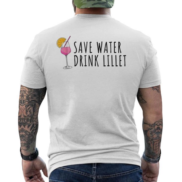 Save Water Drink Lillet Summer Alcohol Lillet S T-Shirt mit Rückendruck