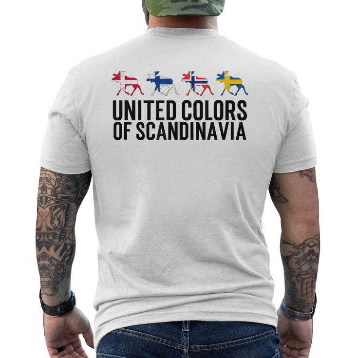 Scandinavia Flags Sweden Norway Denmark Finland T-Shirt mit Rückendruck