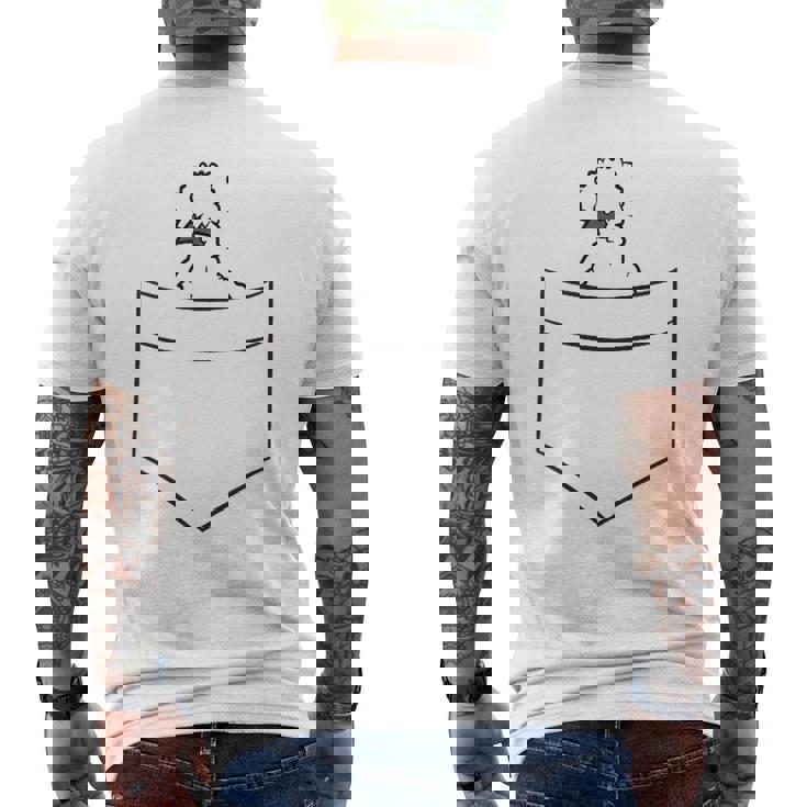 Silkie Chicken In A Pocket Cute Pocket Silkie Chicken Men's Back Print T-Shirt