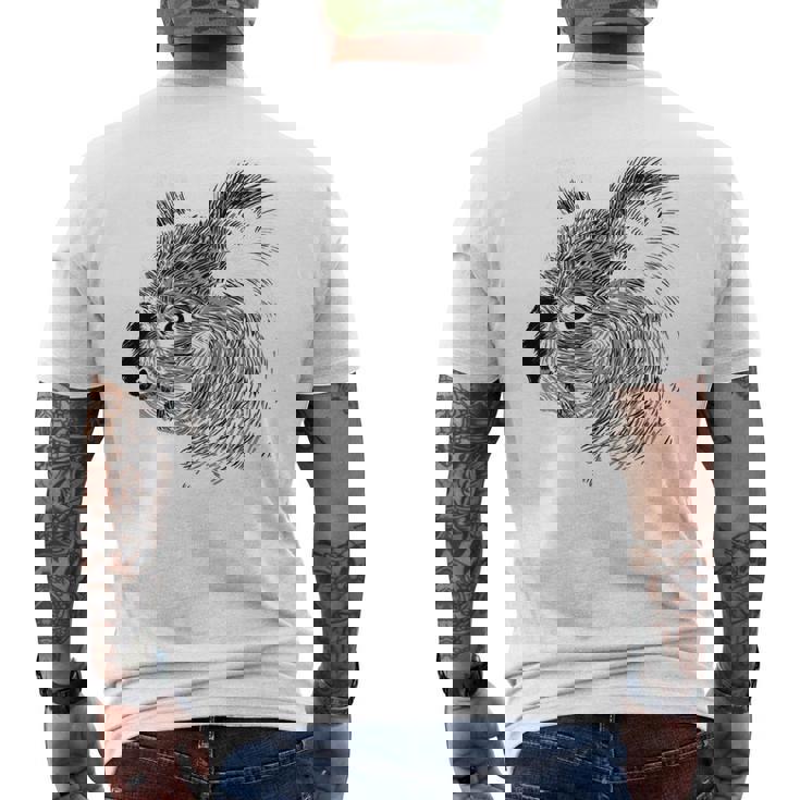 Sketch Koala Animal Australia Premium Men's Back Print T-Shirt