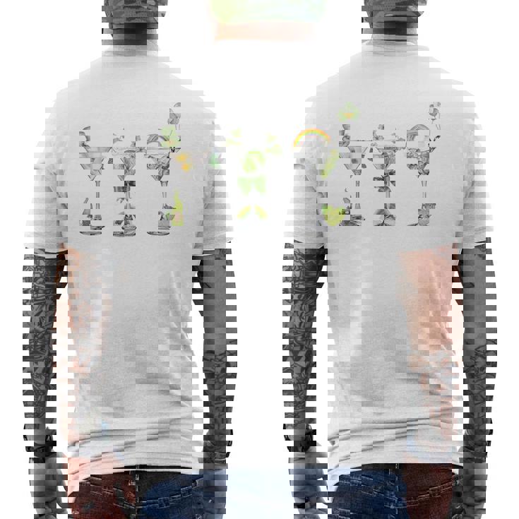 St Patrick's Day Dirty Martini Glasses Coquette Bow Men's T-shirt Back Print