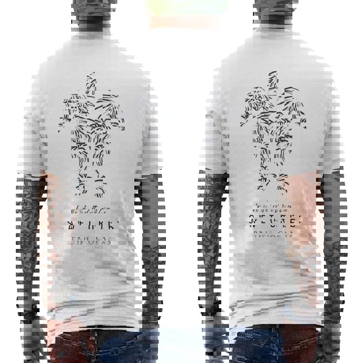 Surfing Turtle By Purify Oceans Save Turtles & Oceans Men's Back Print T-Shirt