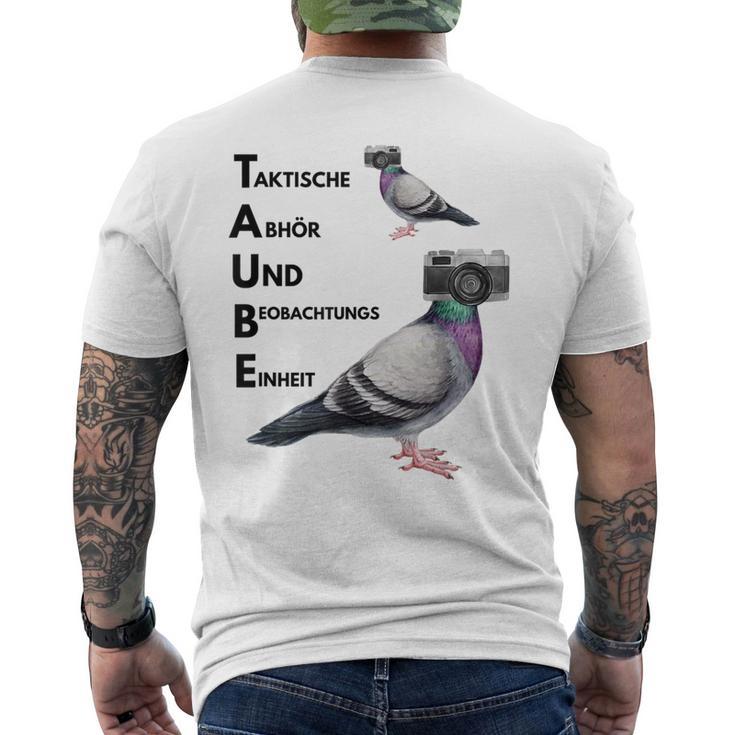 Taube Meme T-Shirt mit Rückendruck