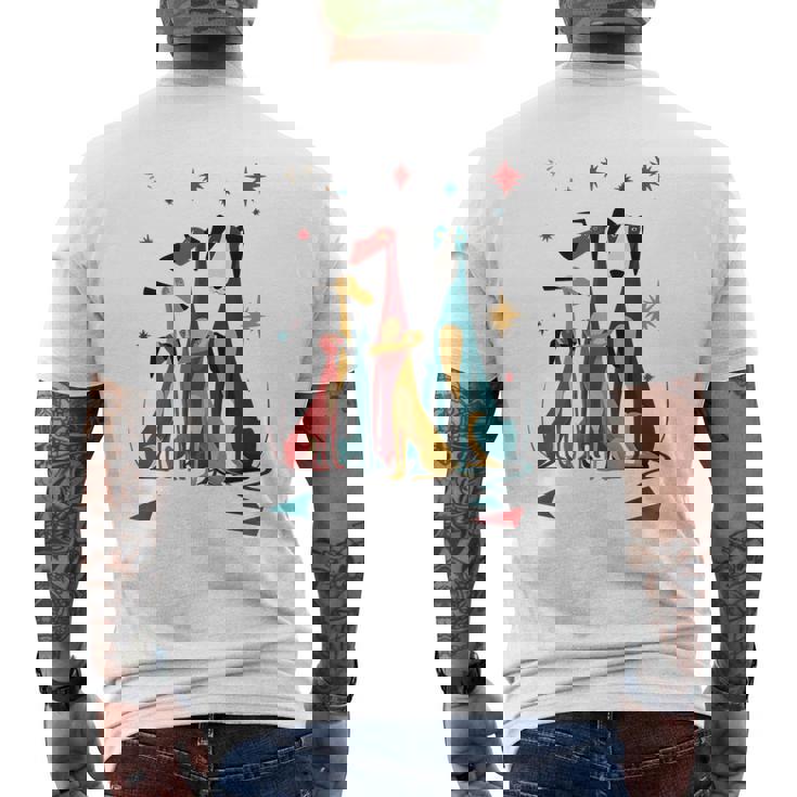 Vintage Retro Mid-Century Long Neck Dogs 50S 60S Style Men's T-shirt Back Print