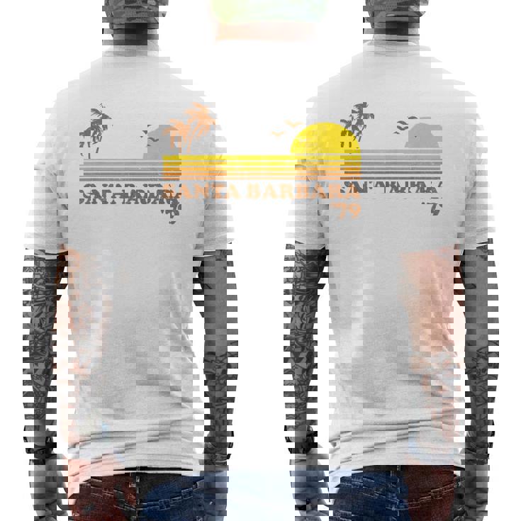Vintage Santa Barbara Beach California Retro Sunset 70S Men's T-shirt Back Print