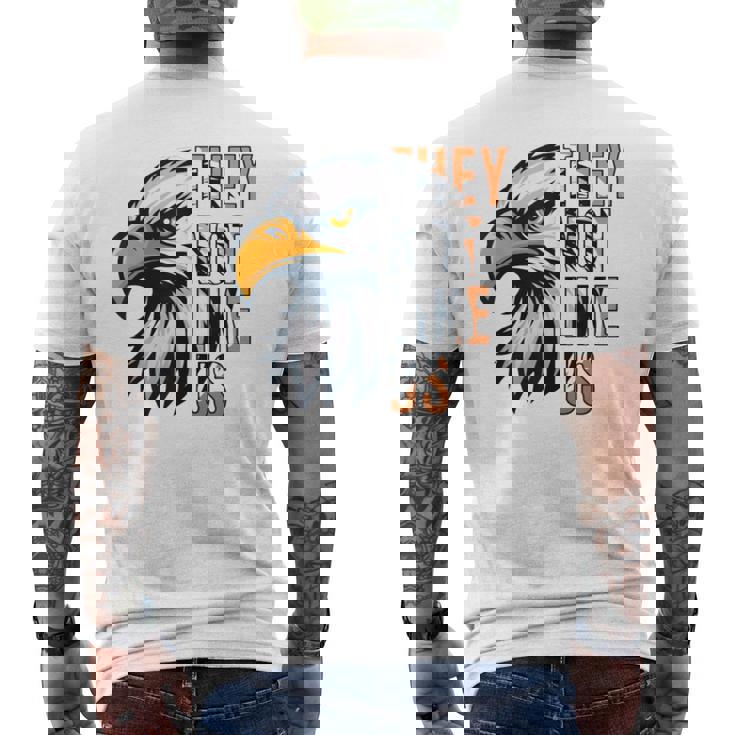They Not Like Us Eagle Graphic Motivational Black History Men's T-shirt Back Print