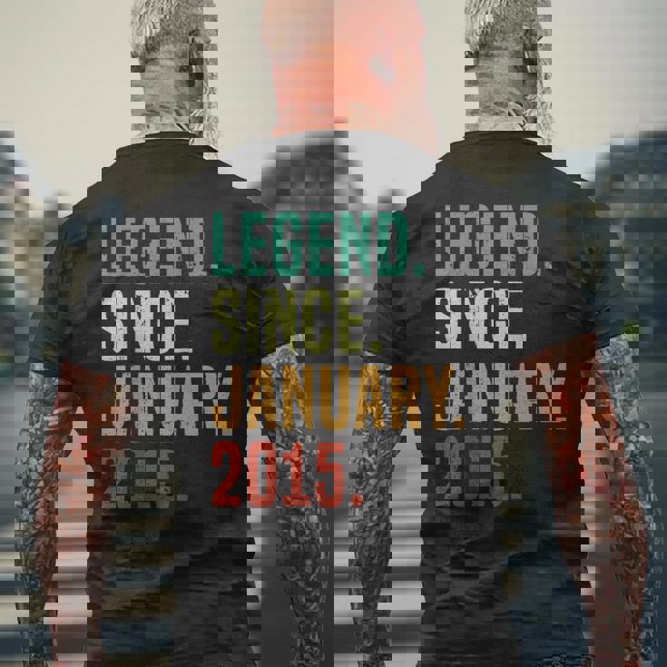 10 Years Old Legend Since January 2015 10Th Birthday Men's T-shirt Back Print Gifts for Old Men