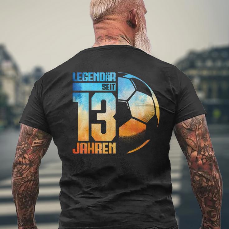 13Th Birthday Decoration Football Player 13 Years Boy Nager T-Shirt mit Rückendruck Geschenke für alte Männer