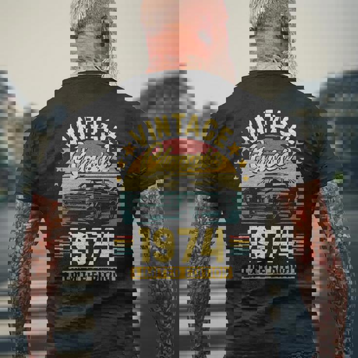 1974 Muscle Car Limited Edition Men's T-shirt Back Print Gifts for Old Men 1974 Muscle Car Limited Edition Men's T-shirt Back Print Gifts for Old Men