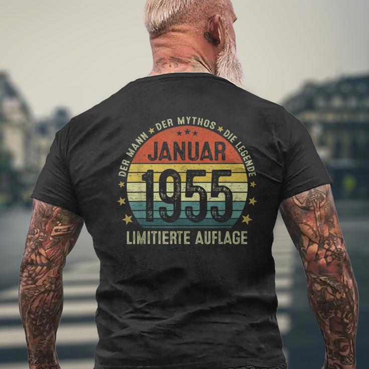 70Th Birthday January 1955 Man Myth Legend T-Shirt mit Rückendruck Geschenke für alte Männer