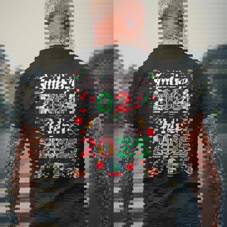 Adiós 2024 Hola 2025 Feliz Navidad Feliz Año Nuevo 2025 Camiseta Hombre Estampado Espalda Regalos para ancianos