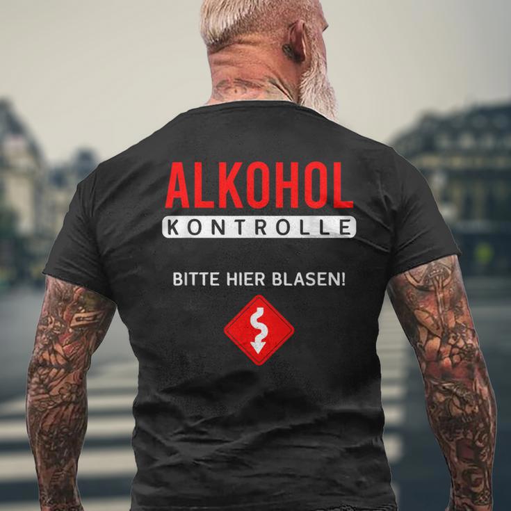 Alcohol Control Bitte Hier Blasiges Sauf Party T-Shirt mit Rückendruck Geschenke für alte Männer