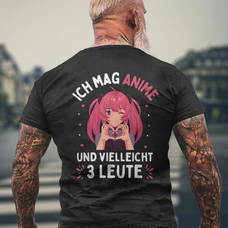 I Like Anime And Maybe 3 People Japanese Manga T-Shirt mit Rückendruck Geschenke für alte Männer