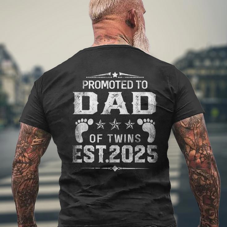 Ascendido A Papá De Gemelos 2025 Día Del Padre Nuevo Papá Camiseta Hombre Estampado Espalda Regalos para ancianos