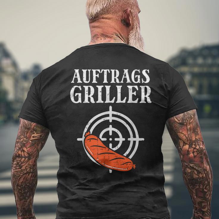 Auftrags Griller Wurst Grill Bbq Grill Master T-Shirt mit Rückendruck Geschenke für alte Männer