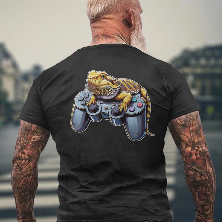 Bearded Dragons Playingideo Game Reptile Pagona Gamers T-Shirt mit Rückendruck Geschenke für alte Männer