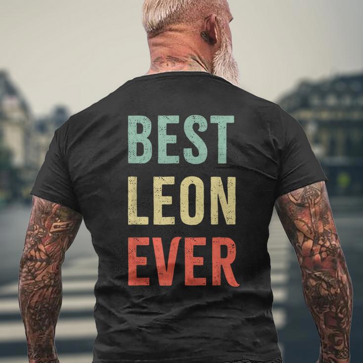 Best Leon Ever First Name T-Shirt mit Rückendruck Geschenke für alte Männer