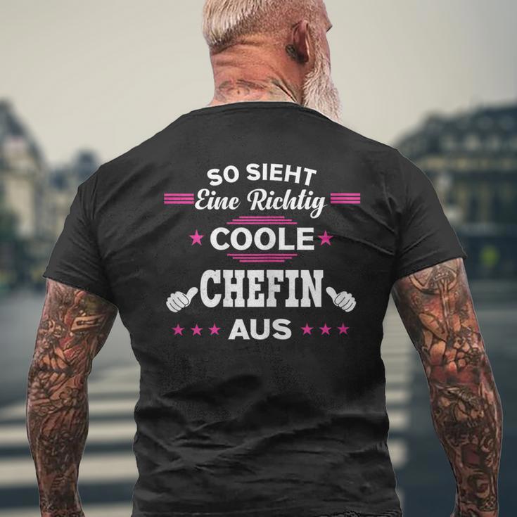 Beste Chefin So Sieht Eine Richtig Coole Chefin German T-Shirt mit Rückendruck Geschenke für alte Männer