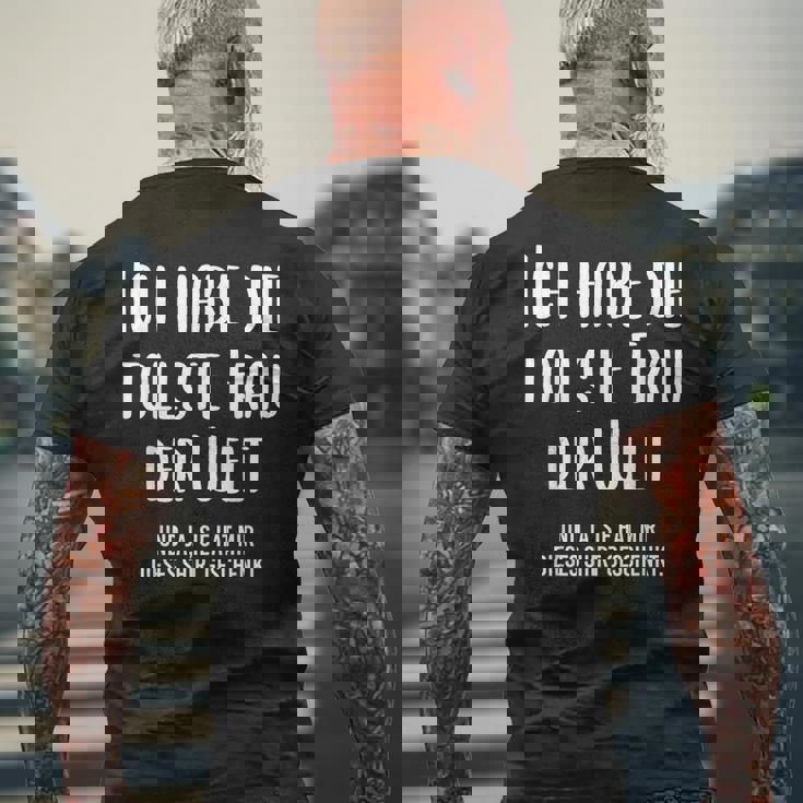 Beste Ehefrau Lustig Spruch Eheerheiratet Partner T-Shirt mit Rückendruck Geschenke für alte Männer