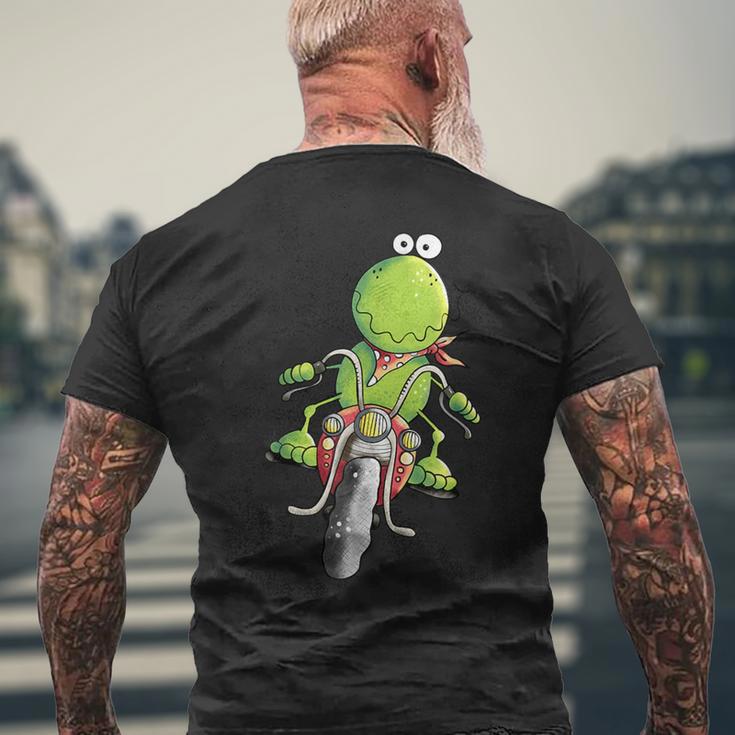 Biker Frog I Motorcyclist Fun Motorcycle T-Shirt mit Rückendruck Geschenke für alte Männer