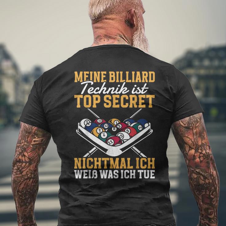 Billiard Technique Is Top Secret T-Shirt mit Rückendruck Geschenke für alte Männer