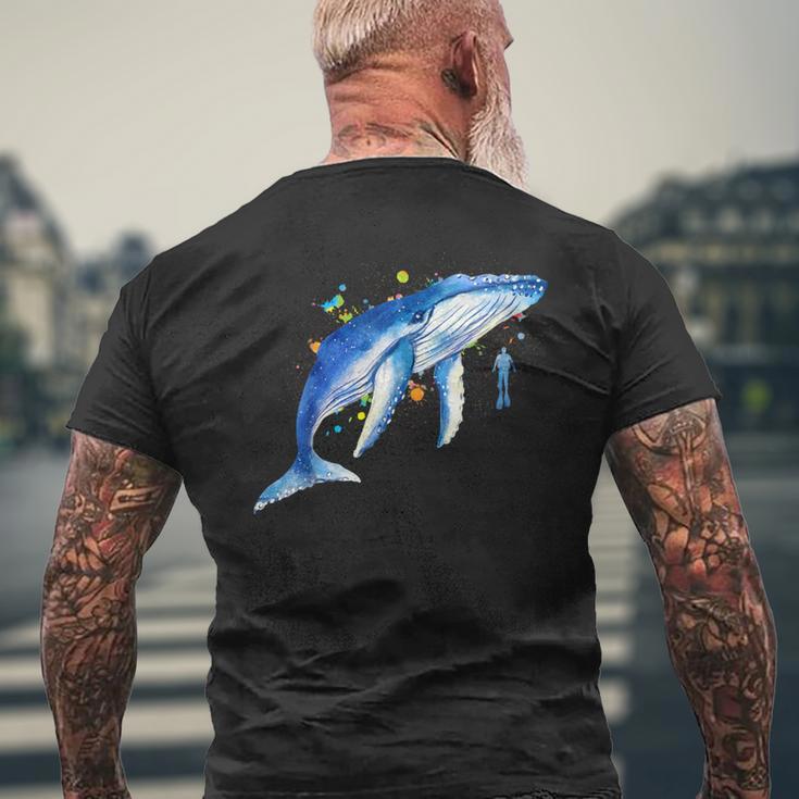 Blue Whale Diver Whale T-Shirt mit Rückendruck Geschenke für alte Männer