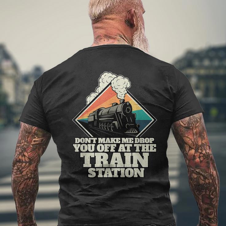 Bring Him Zum Bahnhof Train Yellowstone T-Shirt mit Rückendruck Geschenke für alte Männer